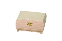 Caja joyero en madera con cierre dorado