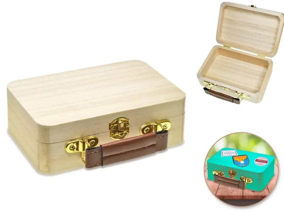 Caja Maleta Pequeña de Madera MultiCraft