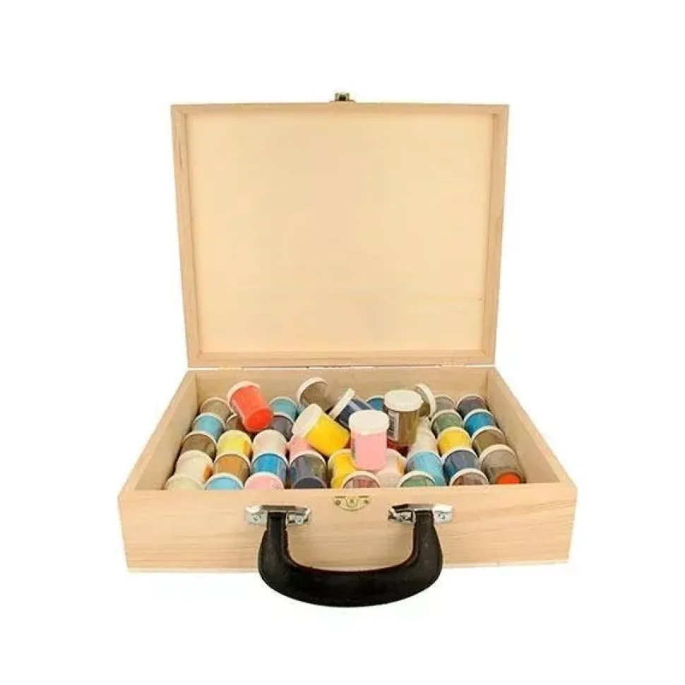 Caja maletín de madera