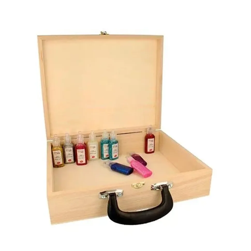 Caja maletín de madera