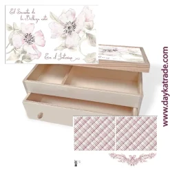 Caja Maquillaje Flores + Tela Prediseñada Dayka