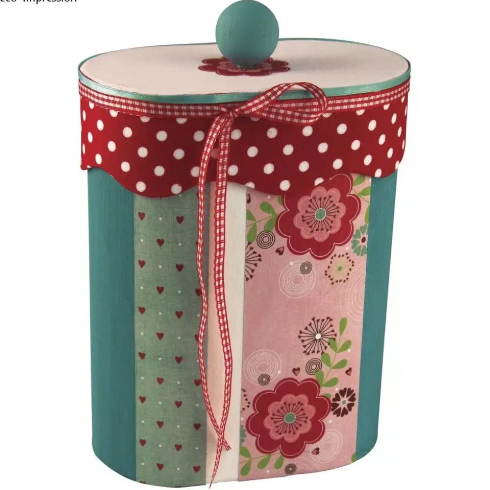 Caja ovalada olas de papel maché Rayher