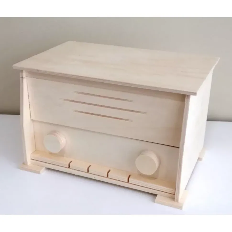 Caja radio de madera