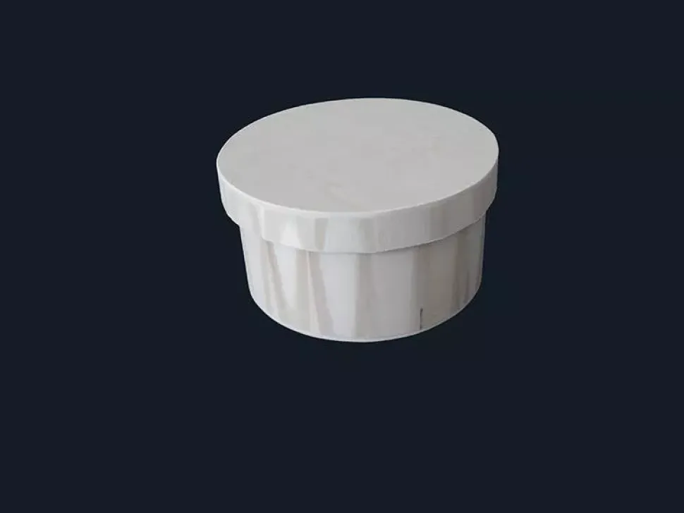 Caja redonda de madera de chopo