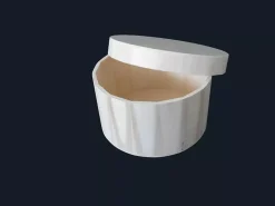 Caja redonda de madera de chopo