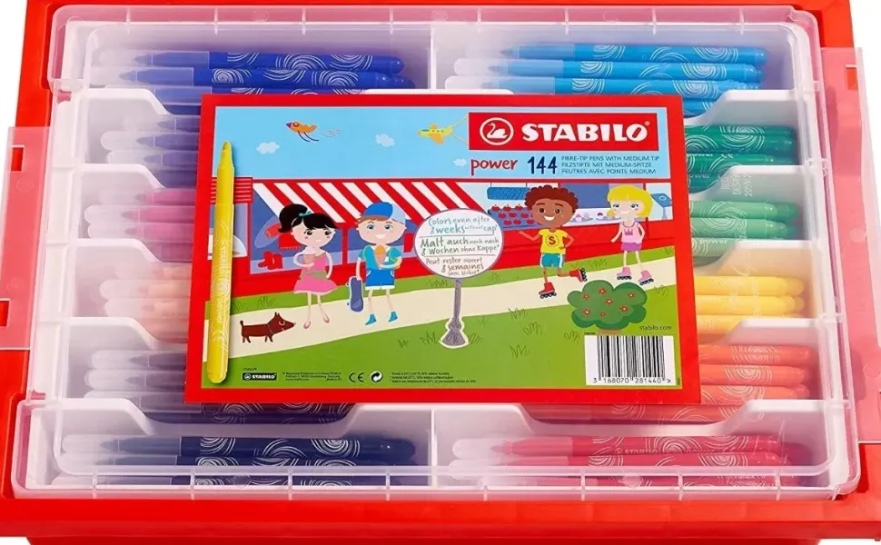 Caja School Pack 144 Rotuladores STABILO Power