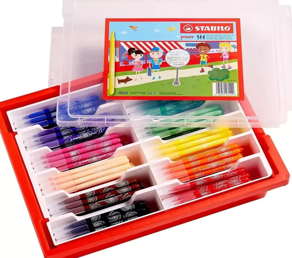 Caja School Pack 144 Rotuladores STABILO Power