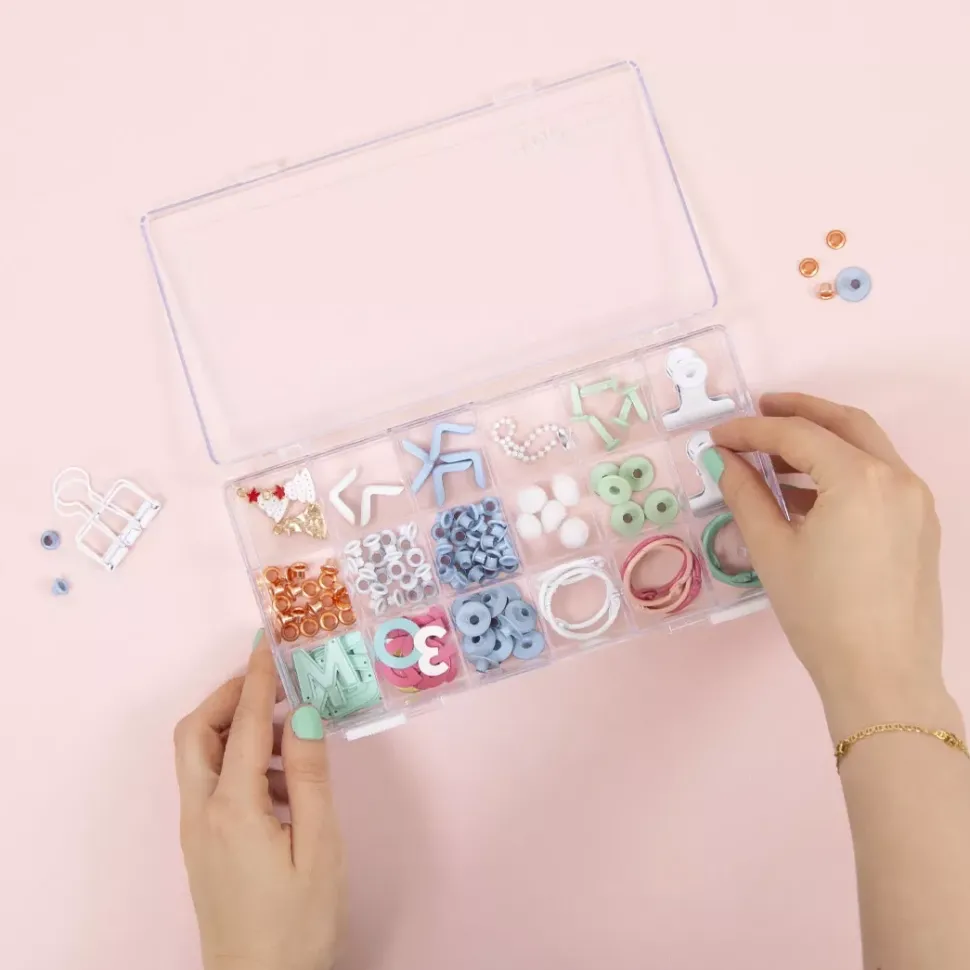 Caja Transparente con 18 Compartimentos Craftelier
