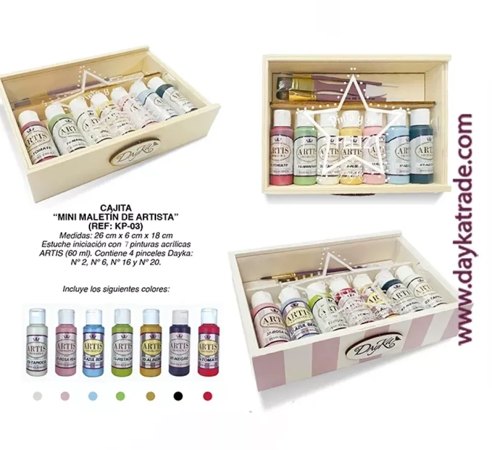 Cajita de Madera Mini Maletín de Artista Dayka