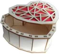 Cajita Madera Corazón Rojo Artiwood