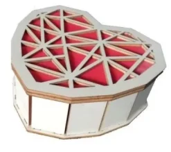 Cajita Madera Corazón Rojo Artiwood