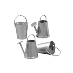 Calderos y regaderas metálicas, set de 4 unidades