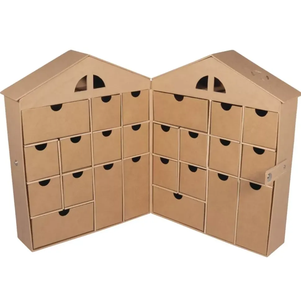 Calendario de adviento de papel maché Casa Rayher