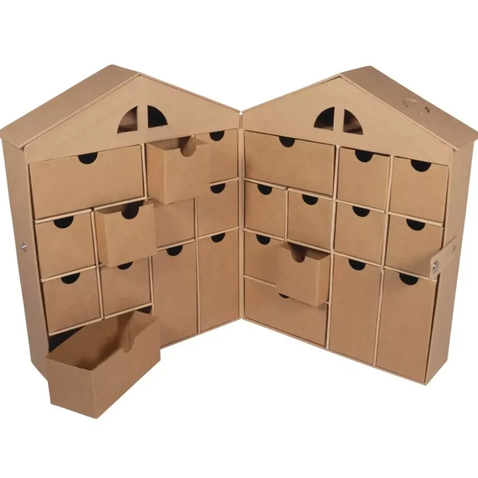 Calendario de adviento de papel maché Casa Rayher