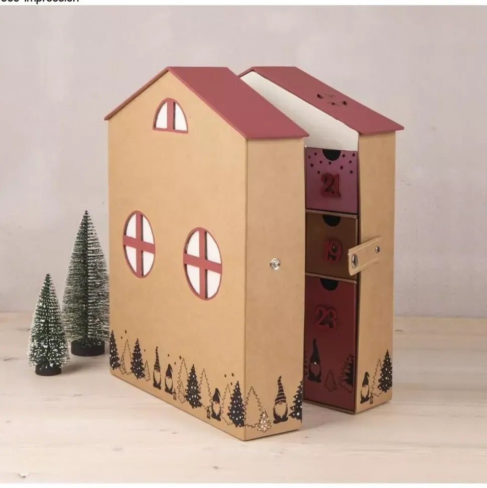 Calendario de adviento de papel maché Casa Rayher