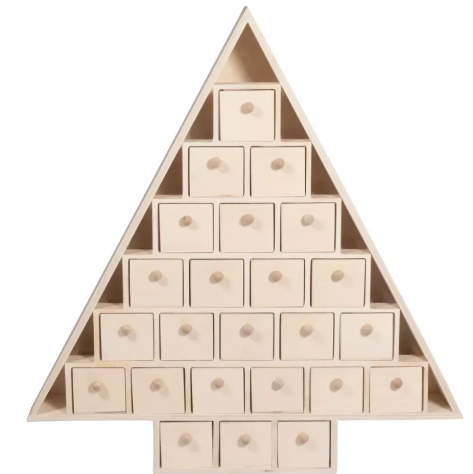 Calendario de adviento de madera Árbol con cajones Rayher