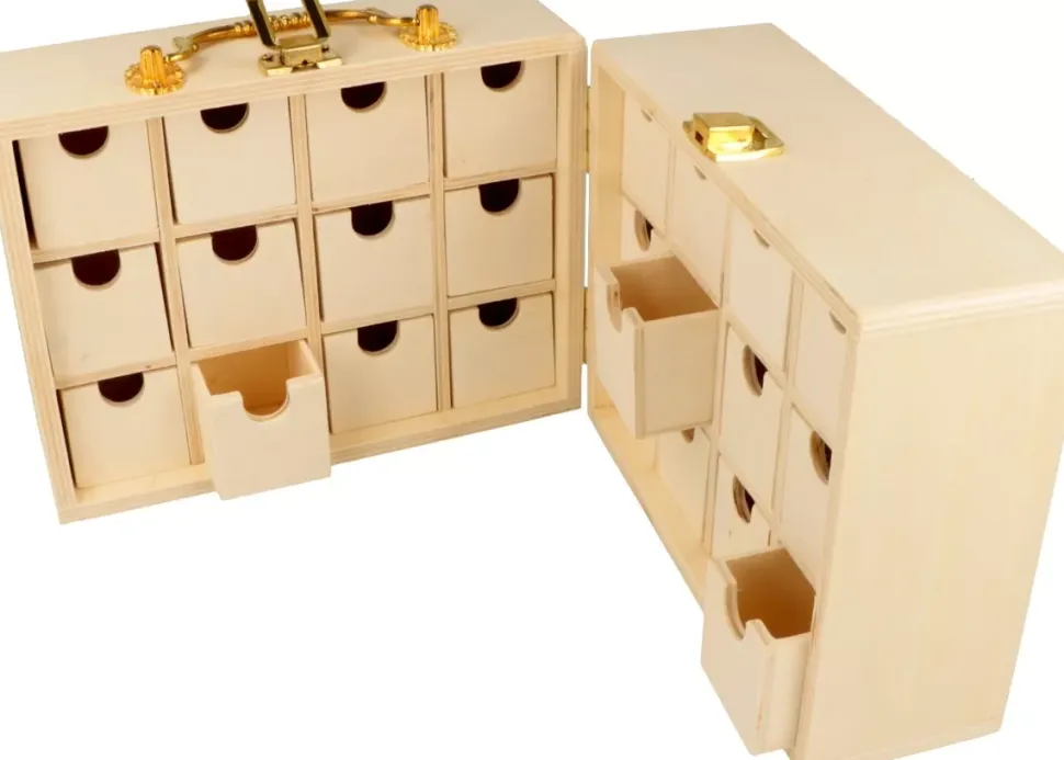 Calendario de Adviento de madera Maletín Artemio