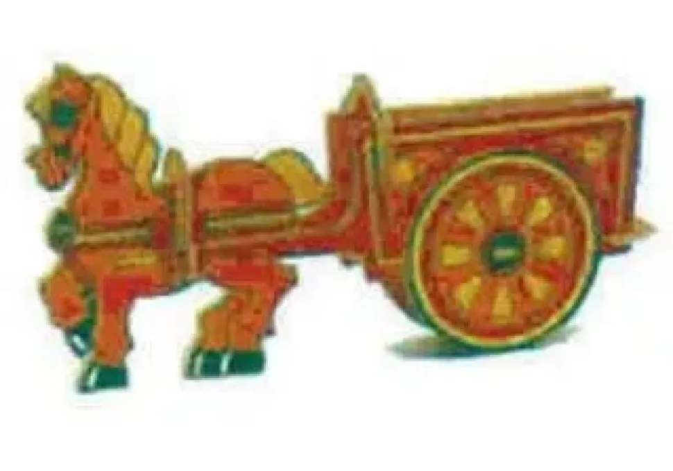 Carreta de Caballos-10 Kits Recortables Serigrafiados de Marquetería 4010-10