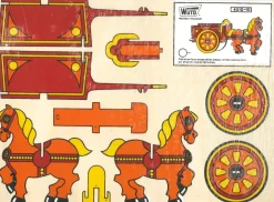 Carreta de Caballos-10 Kits Recortables Serigrafiados de Marquetería 4010-10