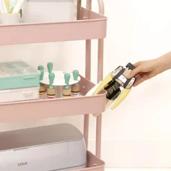 Carrito Amazon con 3 bandejas Rosa Craftelier 60cm