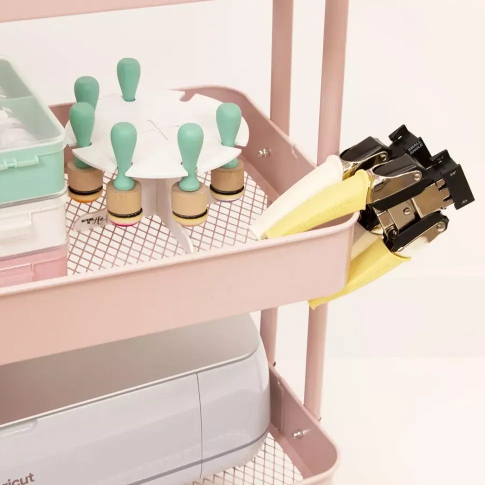 Carrito Amazon con 3 bandejas Rosa Craftelier 60cm