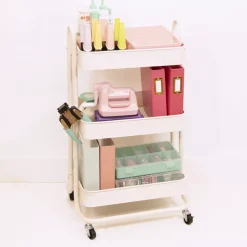 Carrito Con 3 Bandejas Blanco Craftelier