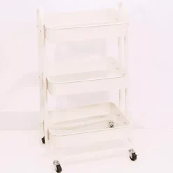 Carrito Con 3 Bandejas Blanco Craftelier