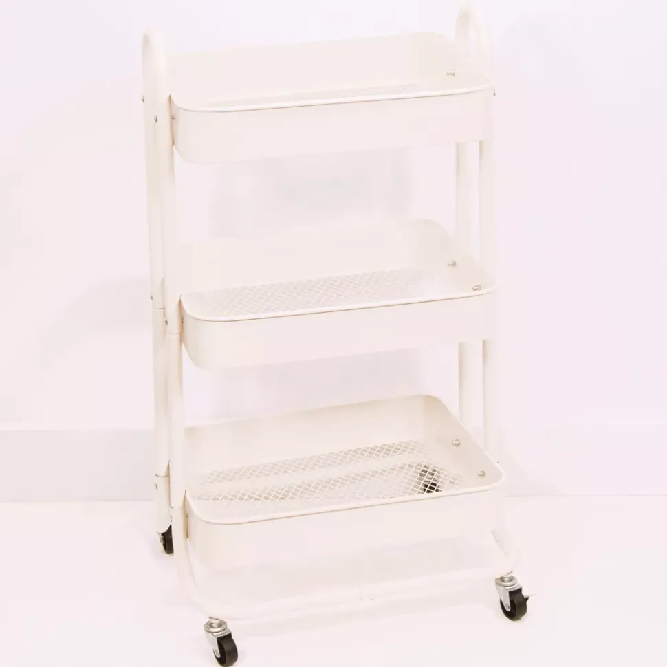 Carrito Con 3 Bandejas Blanco Craftelier