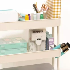 Carrito Con 3 Bandejas Blanco Roto Craftelier 60cm