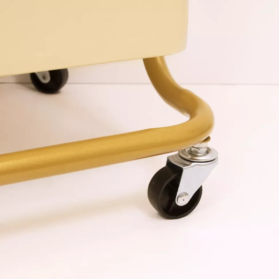 Carrito Con 3 Bandejas Crema & Gold Craftelier
