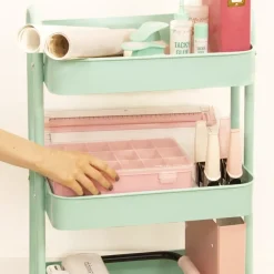 Carrito Con 3 Bandejas Mint Craftelier