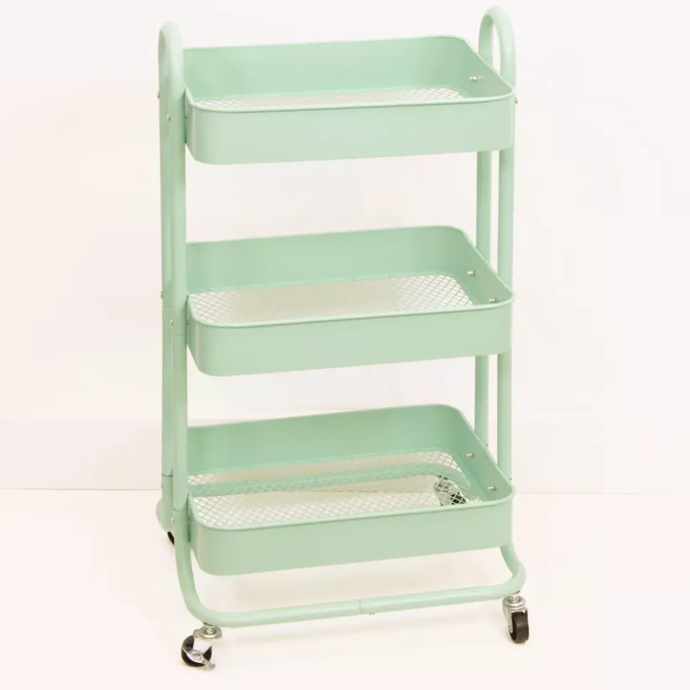 Carrito Con 3 Bandejas Mint Craftelier