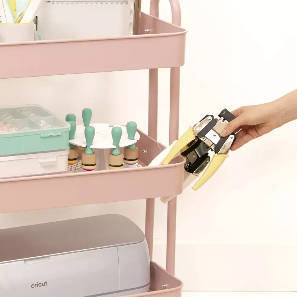 Carrito Con 3 Bandejas Rosa Craftelier 60cm