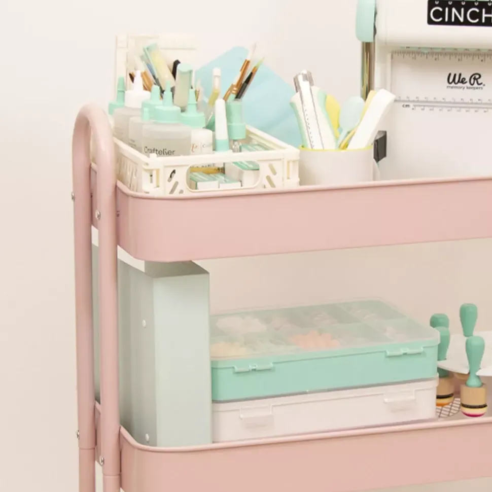 Carrito Con 3 Bandejas Rosa Craftelier 60cm