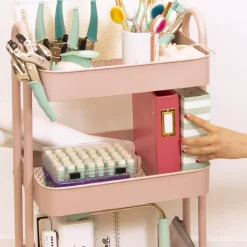 Carrito Con 3 Bandejas Rosa Craftelier