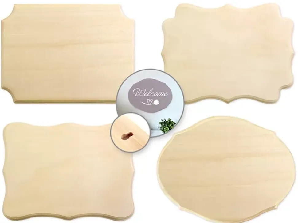 Cartel de Madera Para Colgar Pequeño Esquinas Decoradas MultiCraft