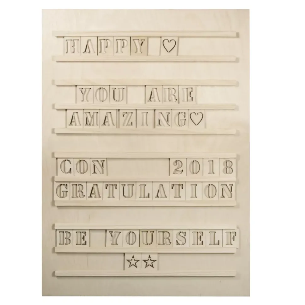 Cartel Letterboard de madera