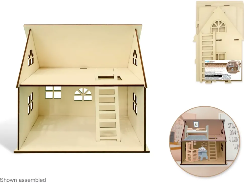 Casa de Muñecas de Madera Abierta MultiCraft