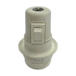 Casquillo blanco con interruptor