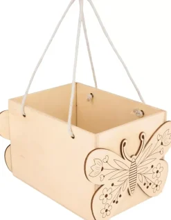 Cesta Cuadrada de Madera Mariposa Artemio