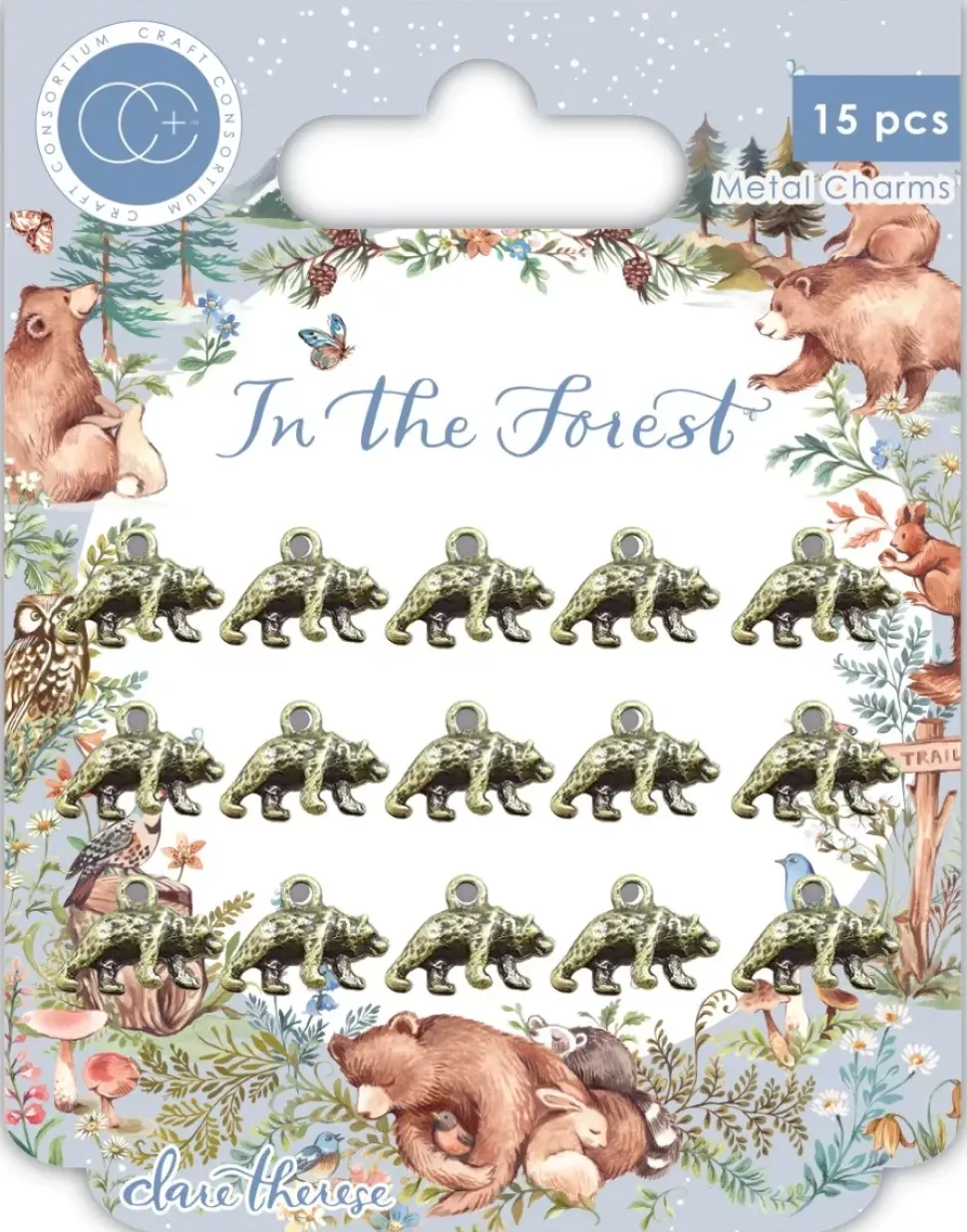 Charms Metálicos Bear In The Forest Craft Consortium