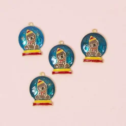 Charms Metálicos Bola de Nieve Craftelier