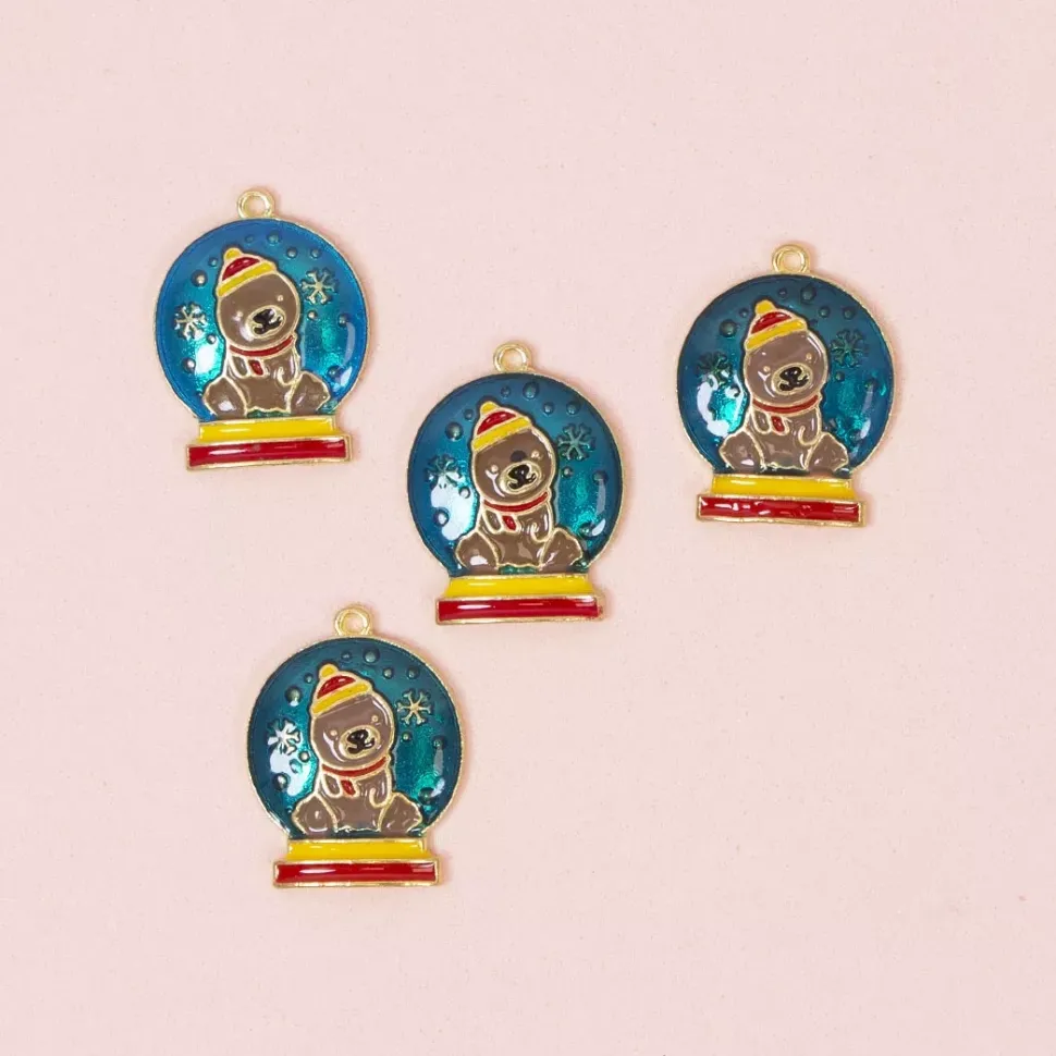 Charms Metálicos Bola de Nieve Craftelier