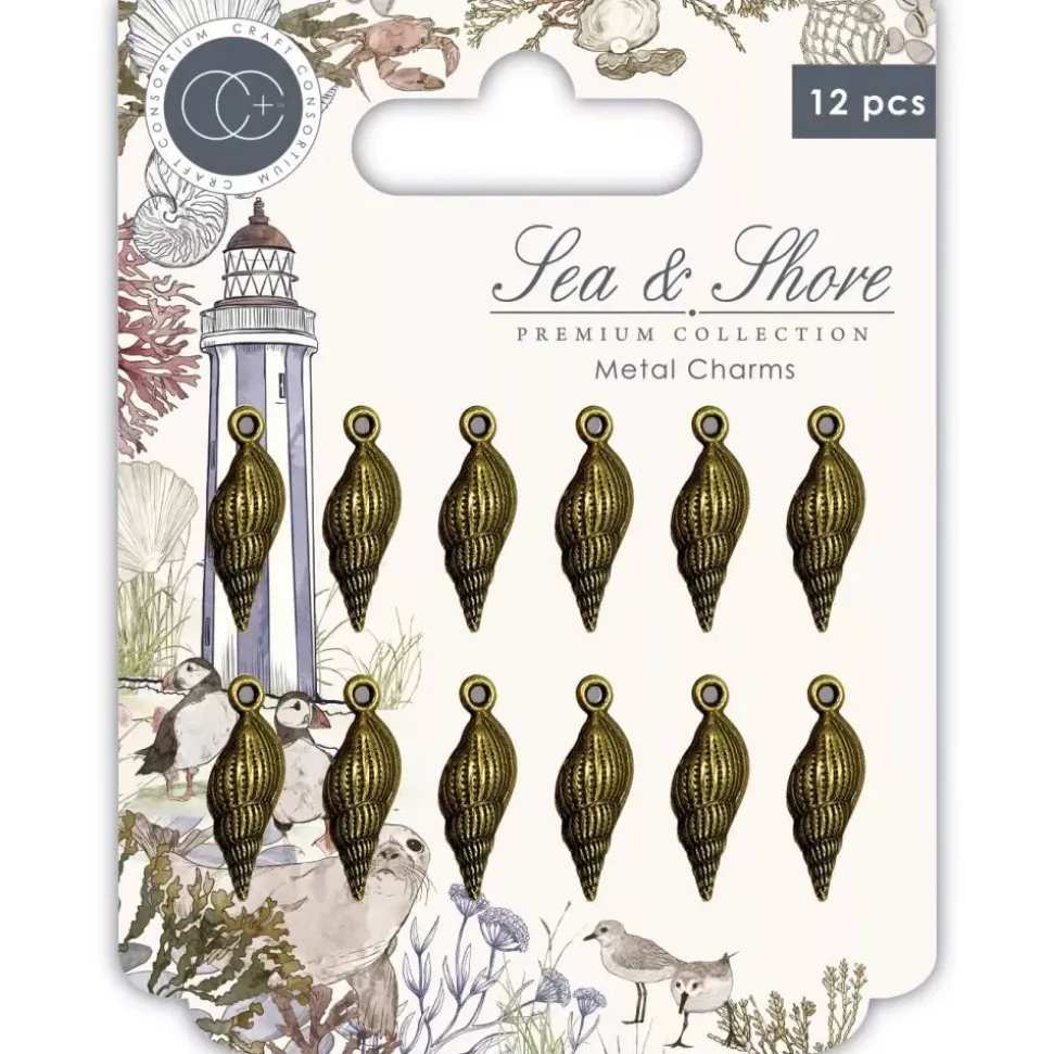 Charms Metálicos Conchas Sea and Shore Craft Consortium