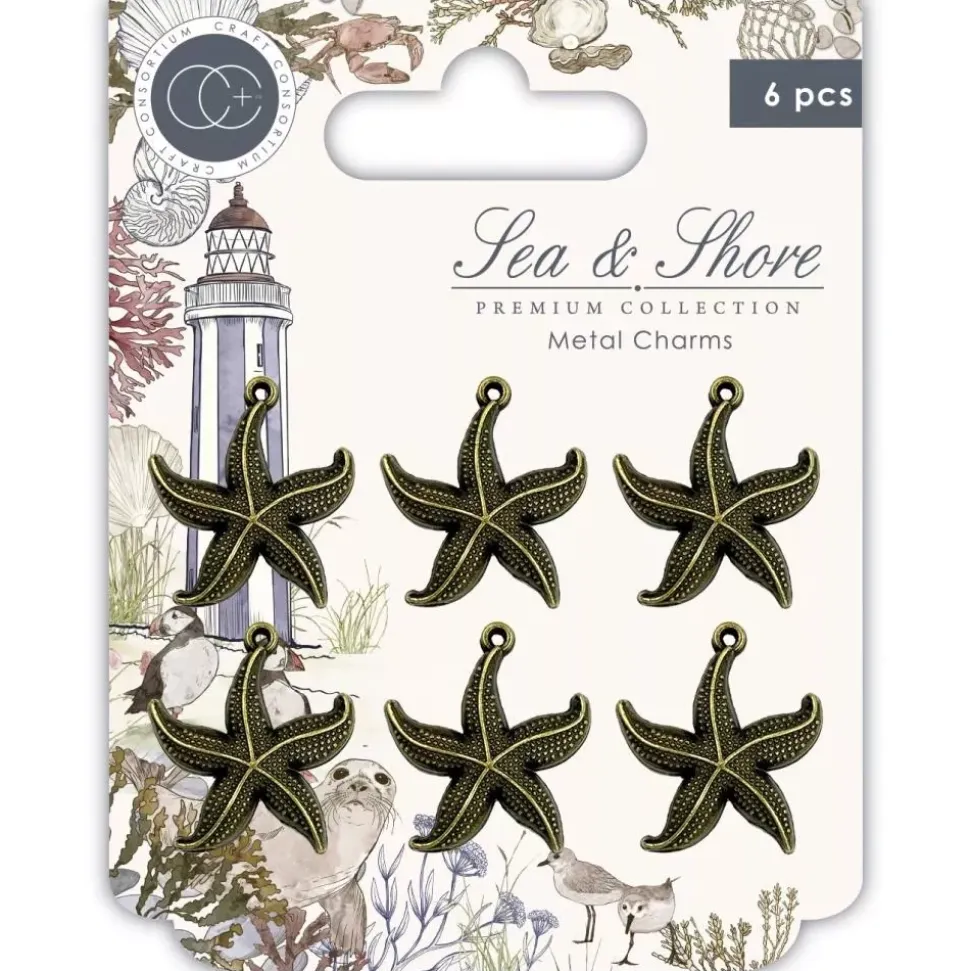 Charms Metálicos Estrellas de Mar Sea and Shore Craft Consortium