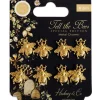 Charms Metálicos Gold Bees Tell the Bees Craft Consortium