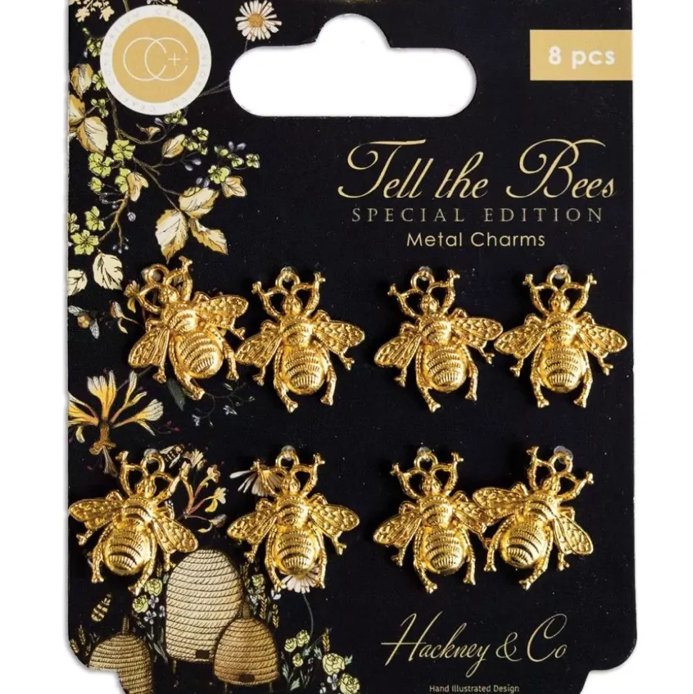 Charms Metálicos Gold Bees Tell the Bees Craft Consortium