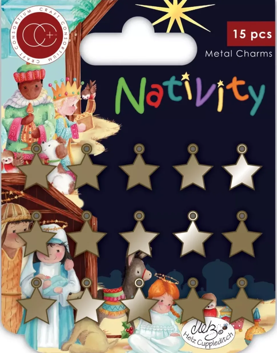 Charms metálicos Stars Nativity Craft Consortium