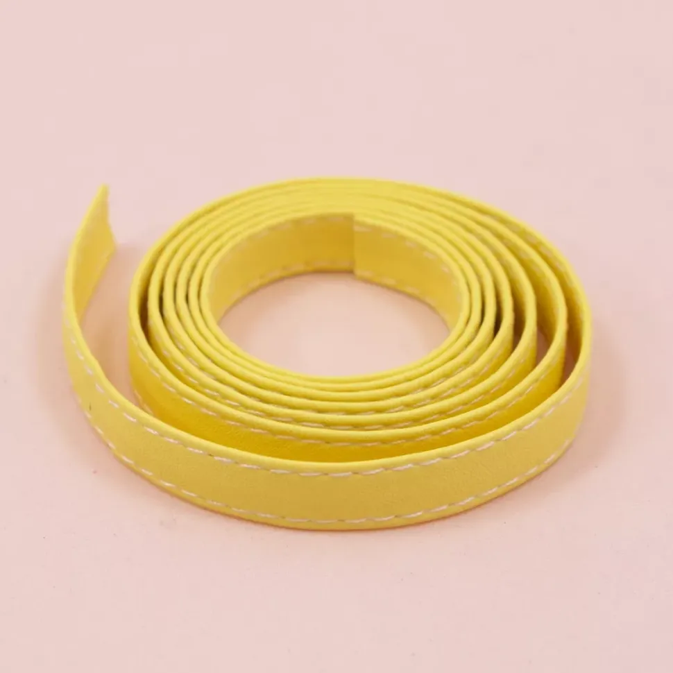 Cinta de Ecopiel Amarillo Pastel Craftelier 1cm