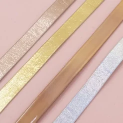 Cinta de Ecopiel Metalizada Plata Iridiscente Craftelier 1cm